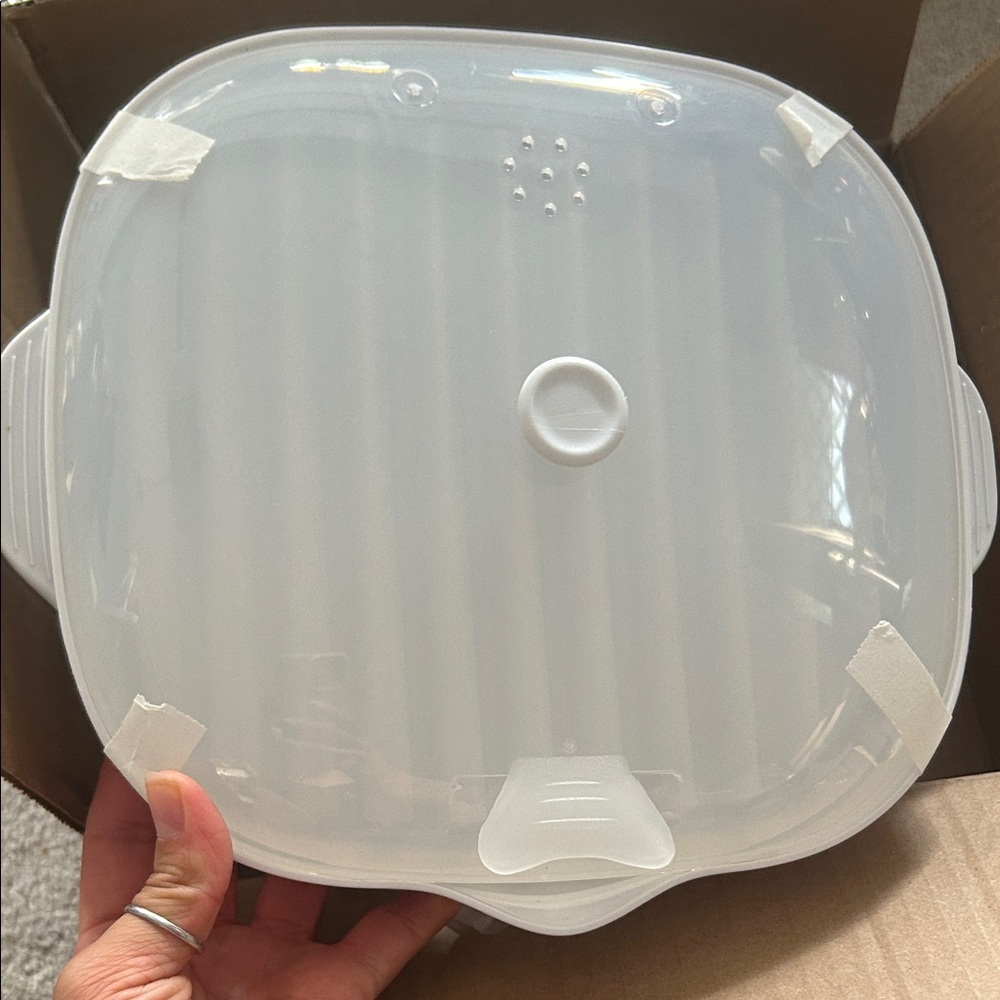 Microwave Bacon tray- White/Clear